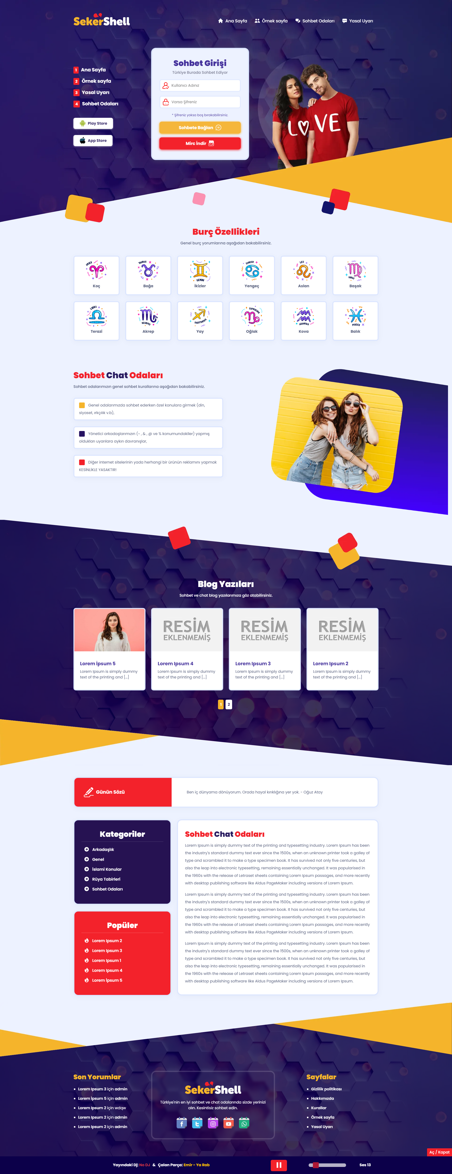 sohbettemasi.com kuvars tema Tema Ekran Görüntüsü